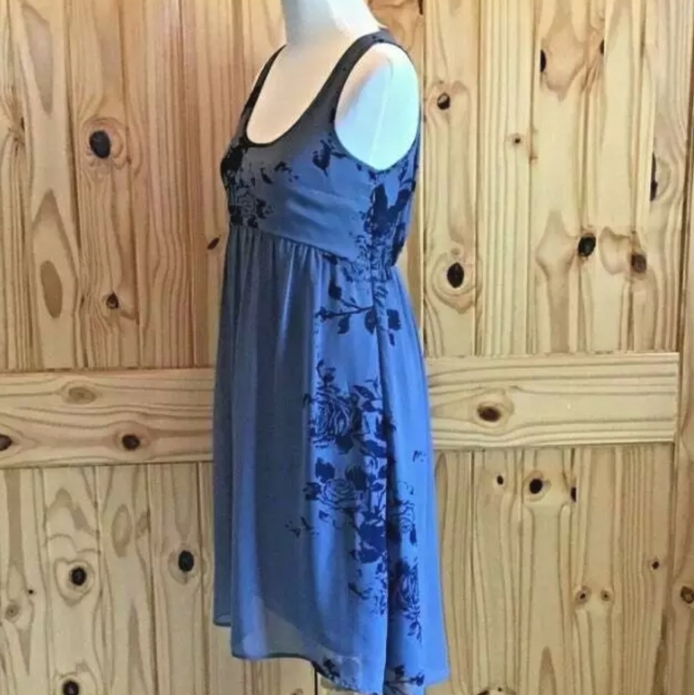 ANTHROPOLOGIE PINS & NEEDLES BLUE PRINT DRESS - Picture 3 of 5